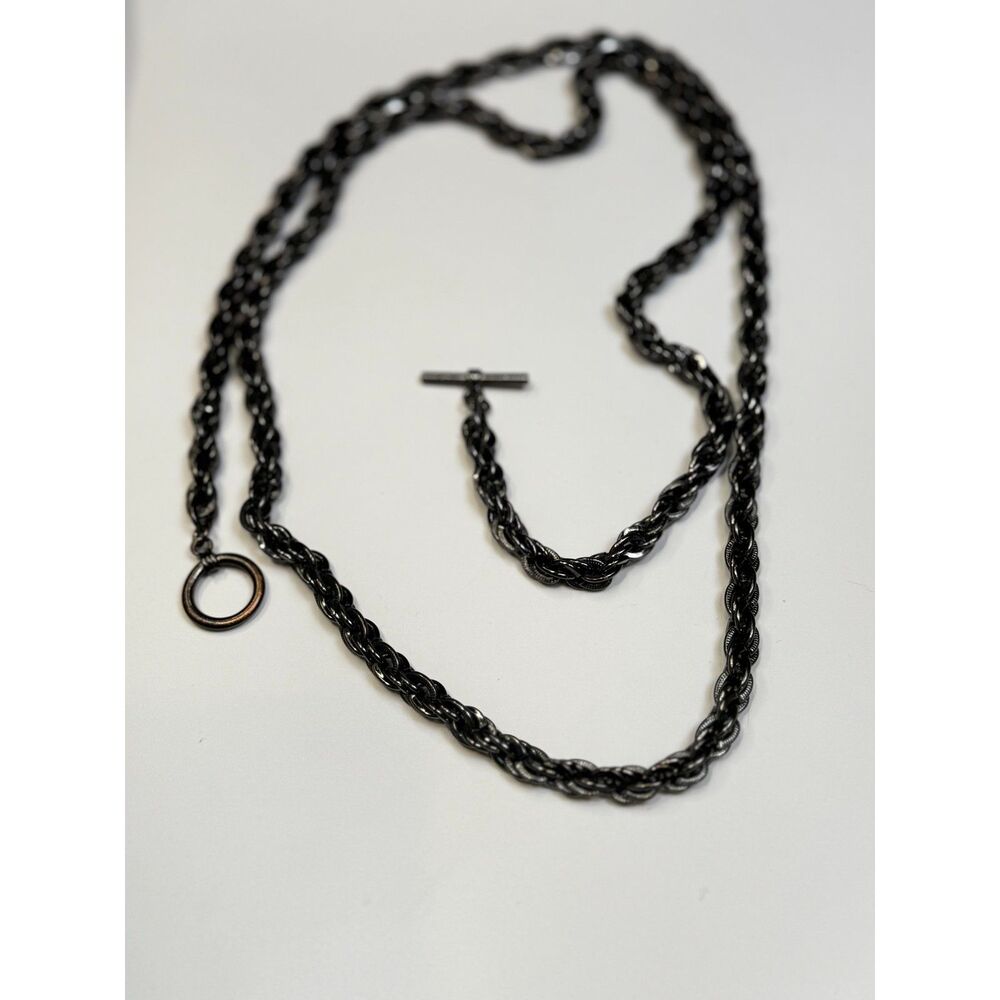 Gunmetal Twisted Rope Necklace